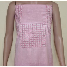 Baby pink kurta material with cutwork 